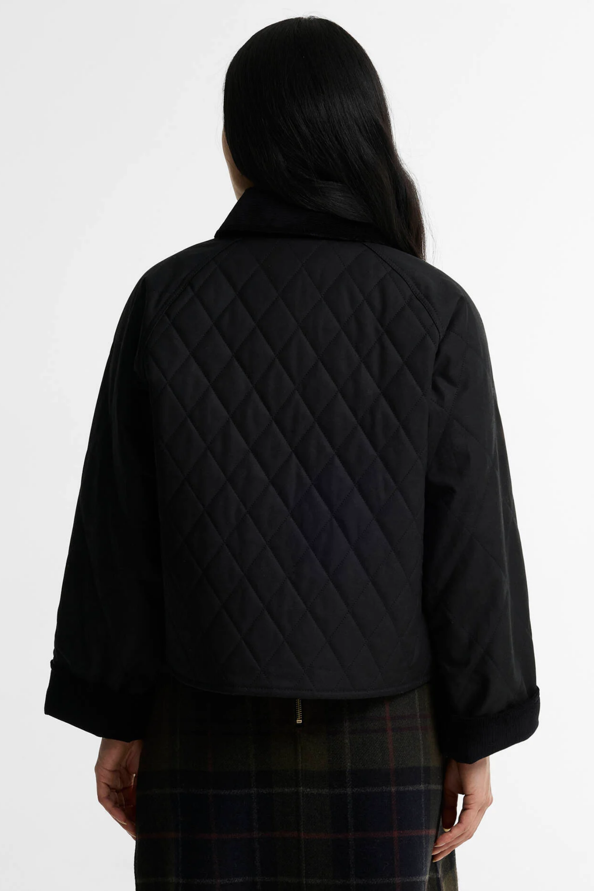 Barbour Icons Quilted Spey Jacket - Black back view. You can Shop Barbour at Dotique.