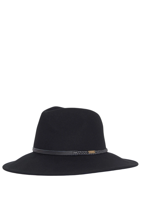 Barbour Black Tack Fedora Hat in black by Barbour. Shop Barbour at Dotique.