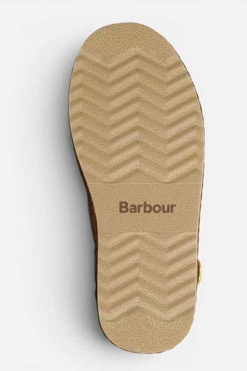 Barbour Corbridge Slipper Tan Suede LSL0039 outsole view Shop Barbour at Dotique