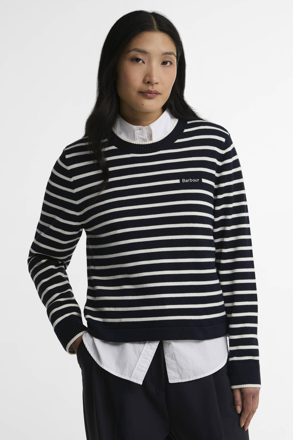 Barbour Emmy Knitted Jumper LKN1829 Darky Navy Stripe