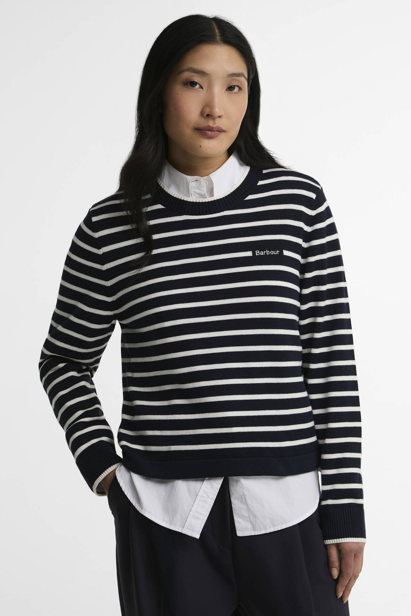 Barbour Emmy Knitted Jumper LKN1829 Darky Navy Stripe
