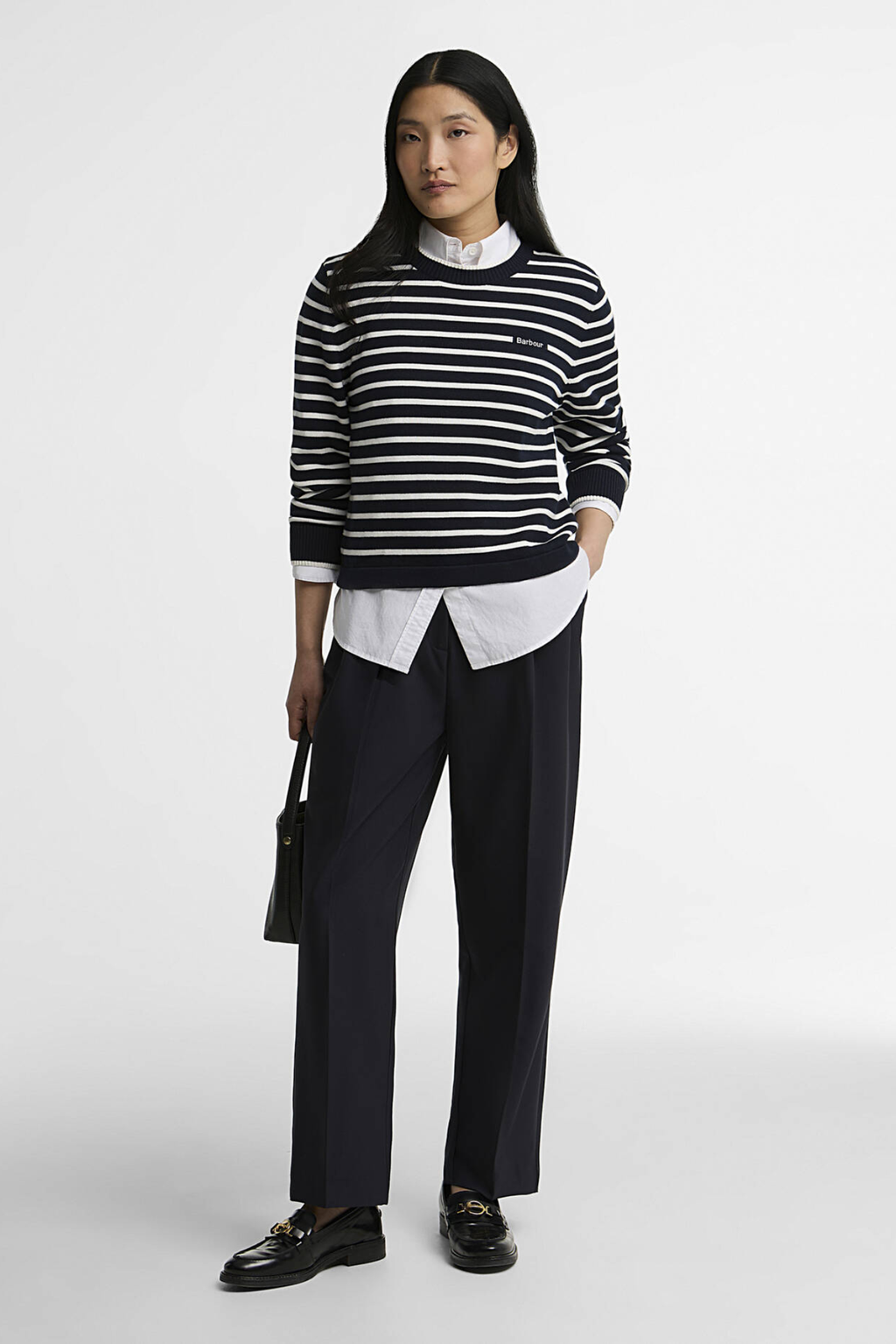 Barbour Emmy Knitted Jumper LKN1829 Darky Navy Stripe