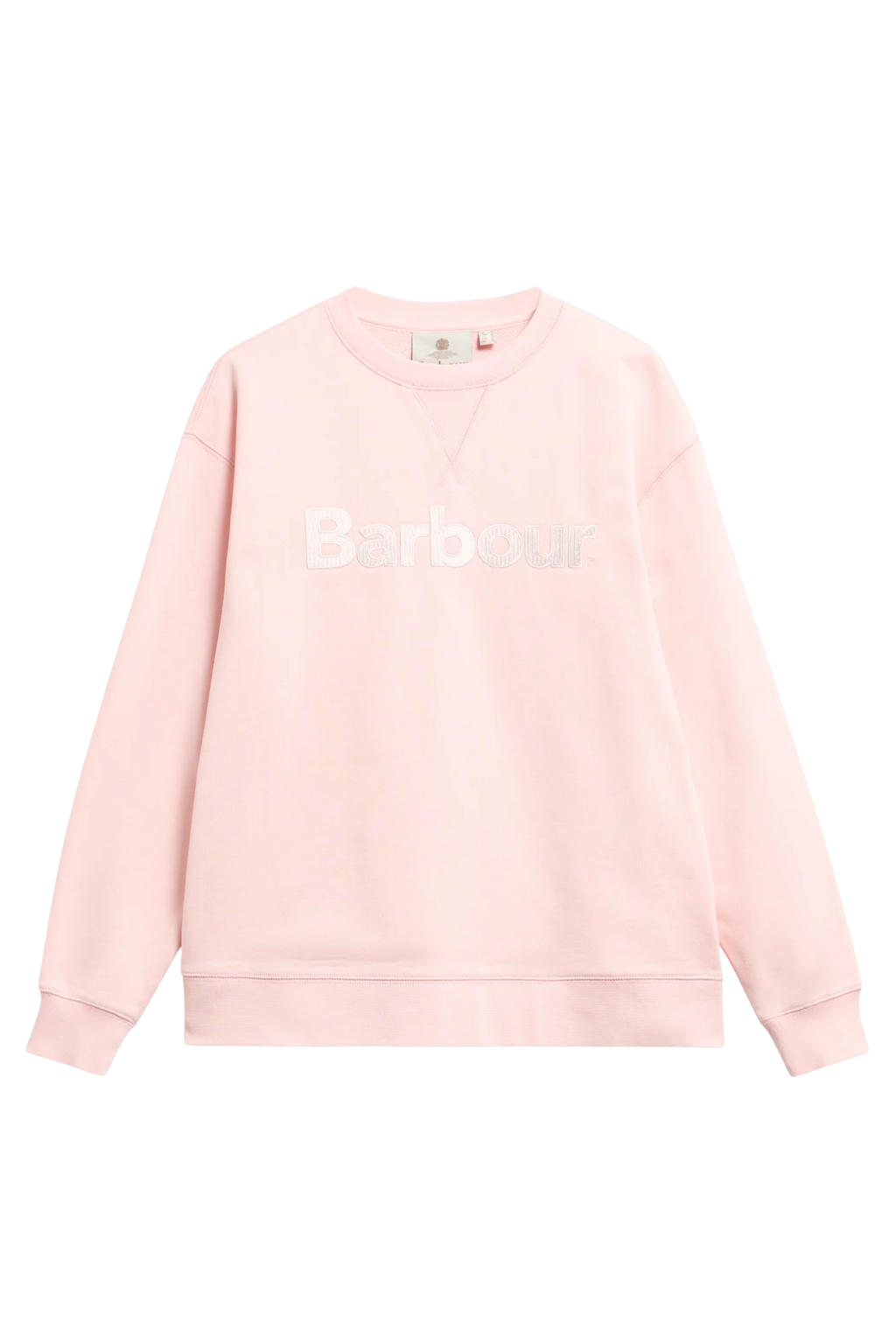 Barbour Hartland Logo Blush Pink Sweatshirt Shop Barbour at Dotique