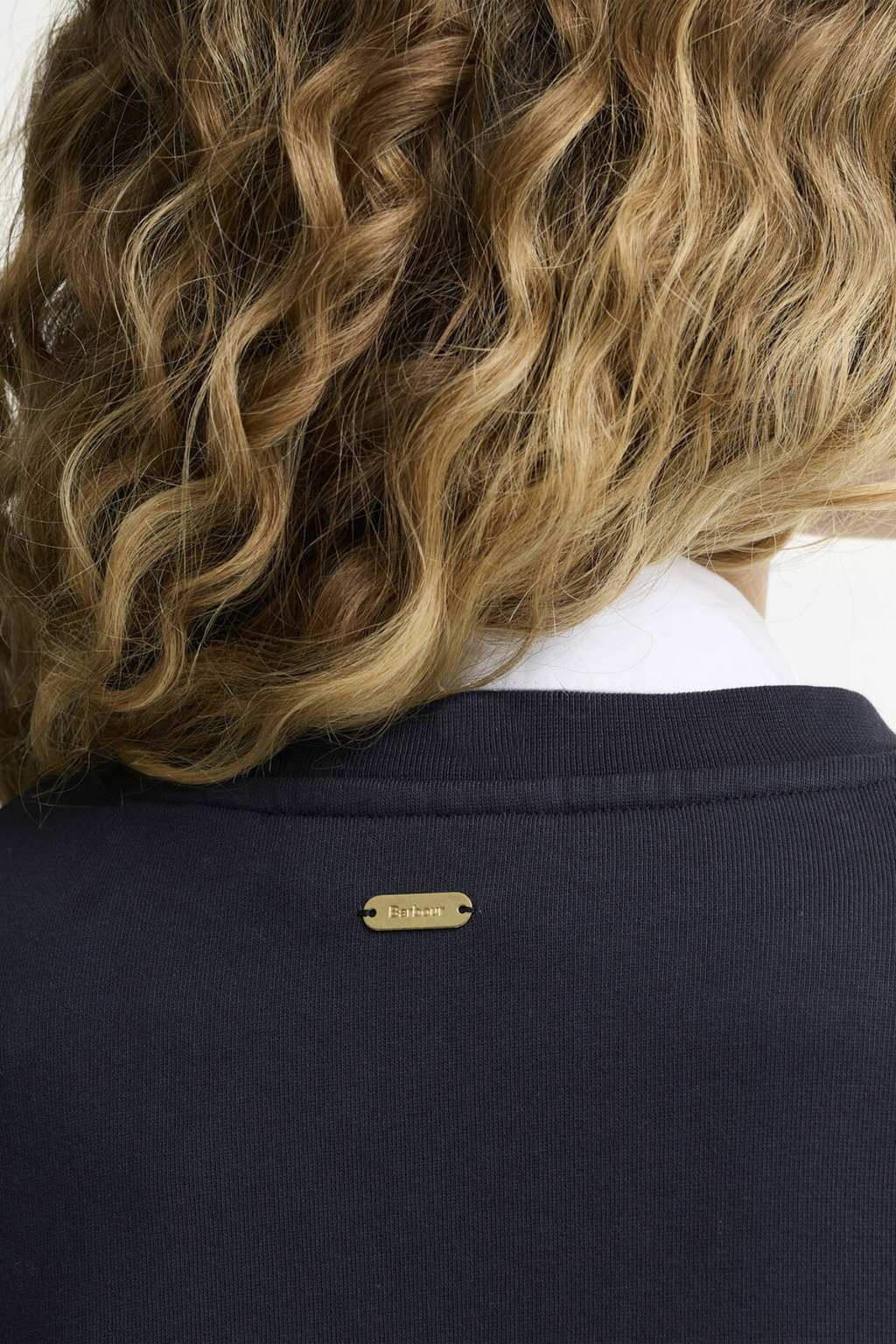 Barbour Hartland Logo Dark Navy Sweatshirt by Barbour back view Shop Barbour at Dotique