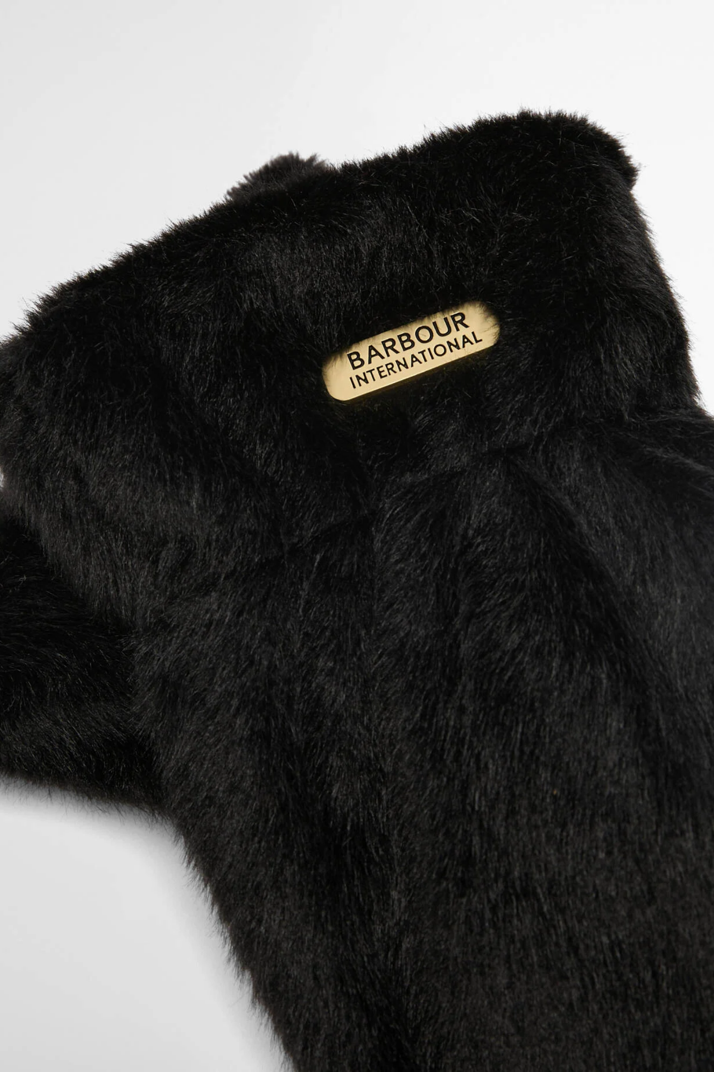 Barbour International Cyrus Faux Fur Mitts Black LGL0152