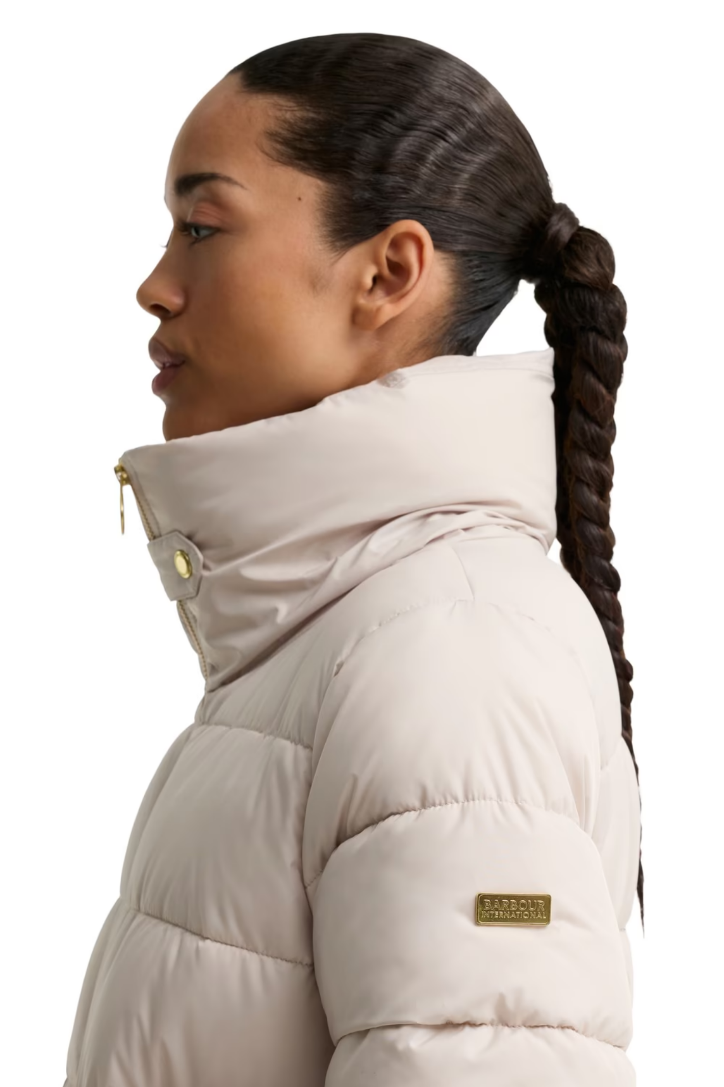 Barbour International Cyrus Puffer Jacket Moonbeam LQU1938
