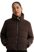 Barbour International Halina Faux Velvet Puffer Jacket Truffle LQU1918