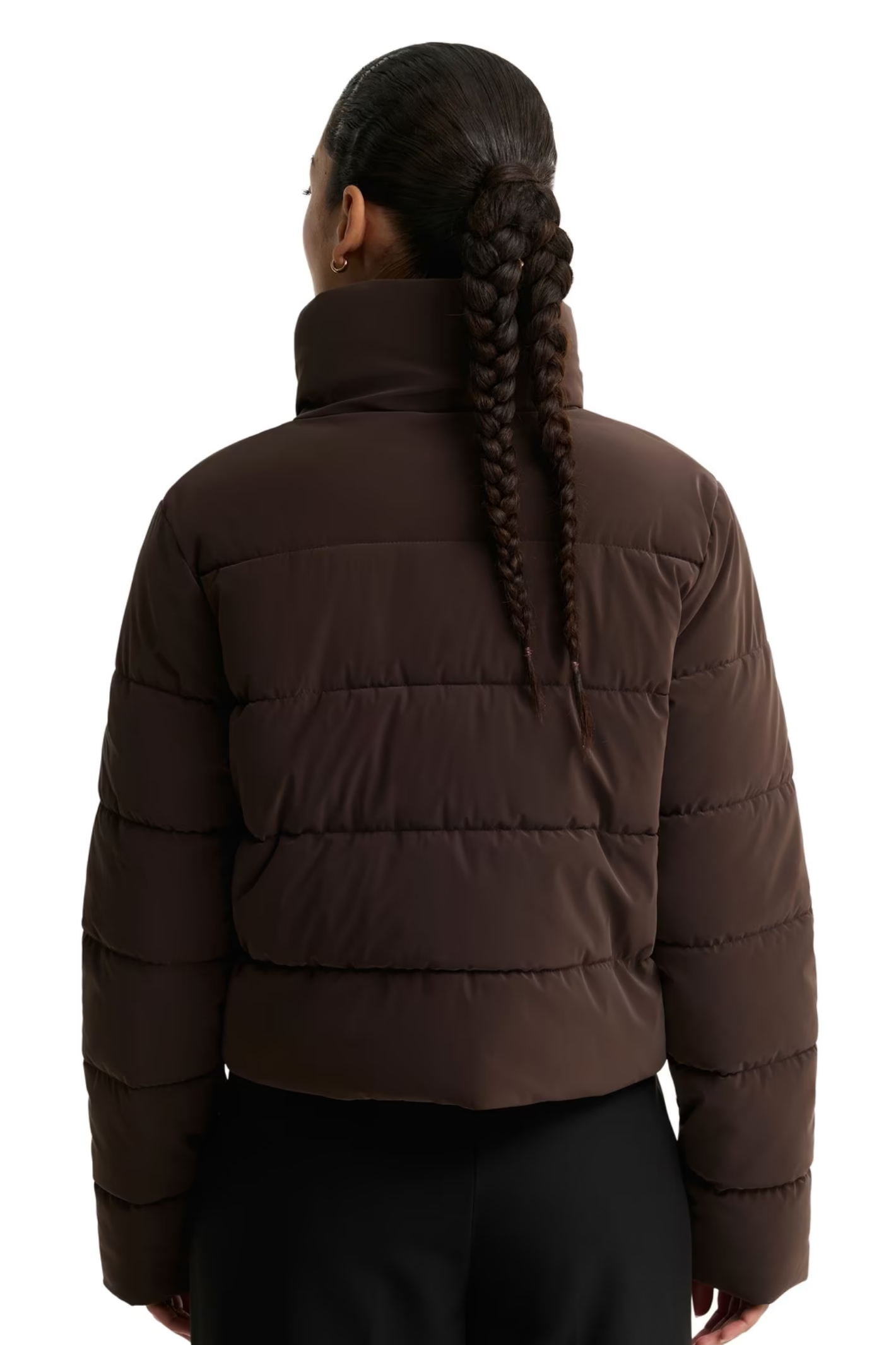 Barbour International Halina Faux Velvet Puffer Jacket Truffle LQU1918