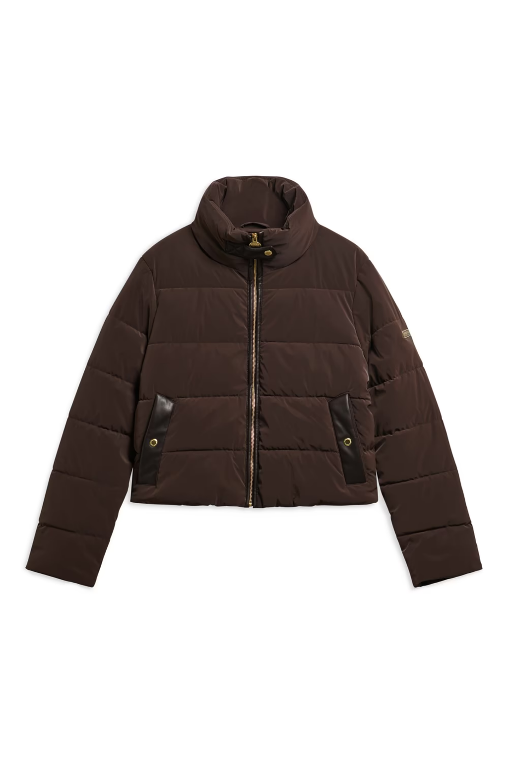 Barbour International Halina Faux Velvet Puffer Jacket Truffle LQU1918