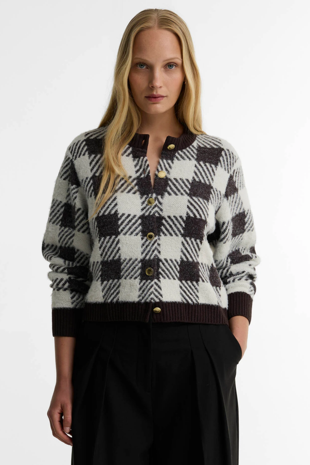 Barbour International Halina Knitted Cardigan Truffle Multi LKN1855