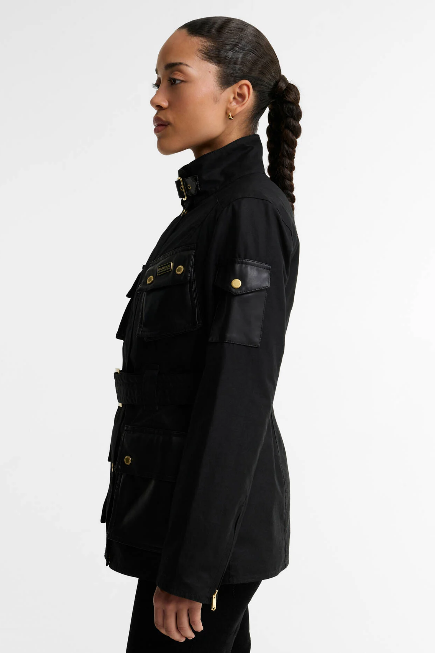 Barbour International International Heritage Wax Jacket Black/Northumberland Check LWX1556