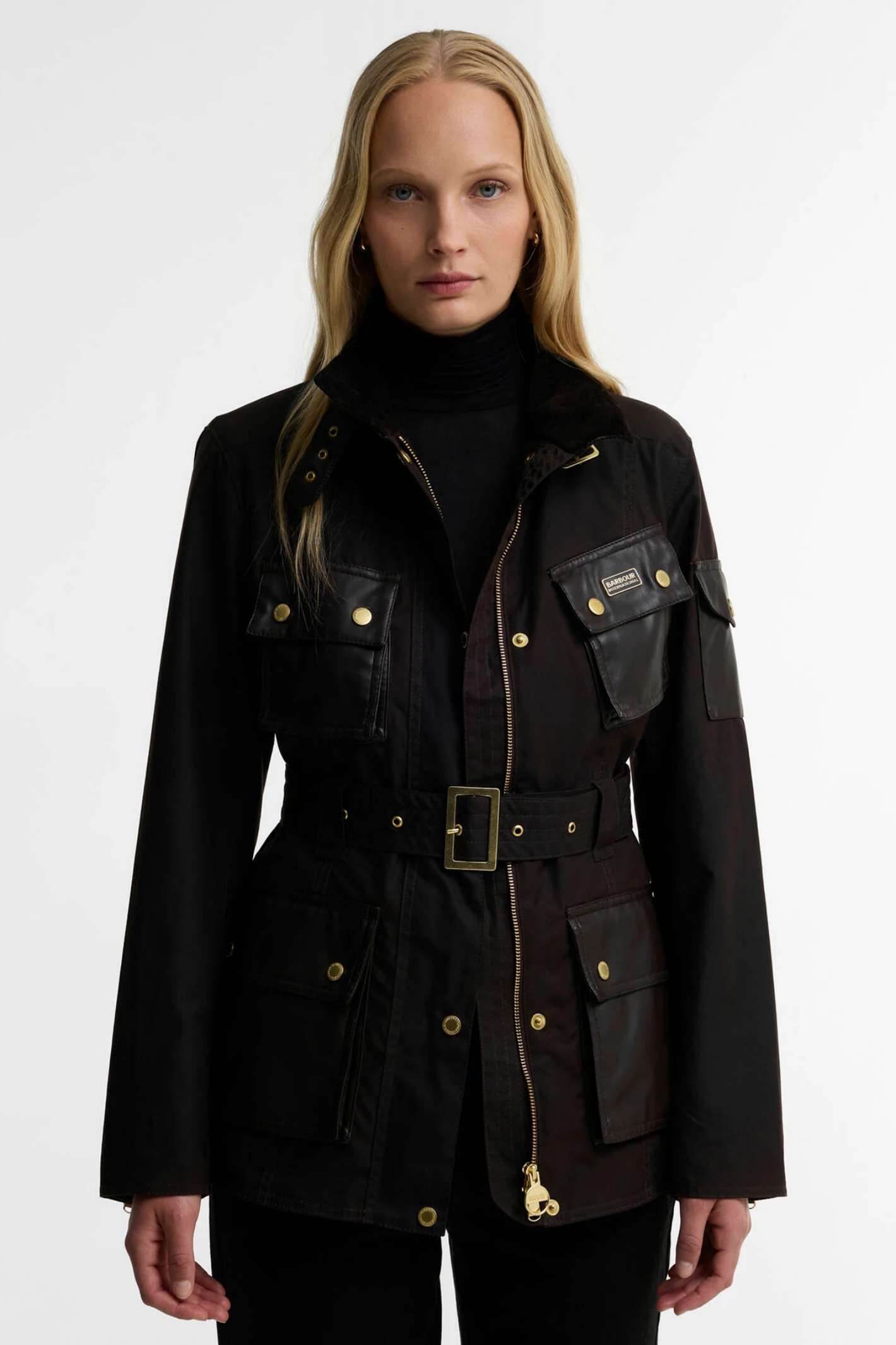 Barbour International International Heritage Wax Jacket Rustic/Truffle Northumberland Check LWX1556
