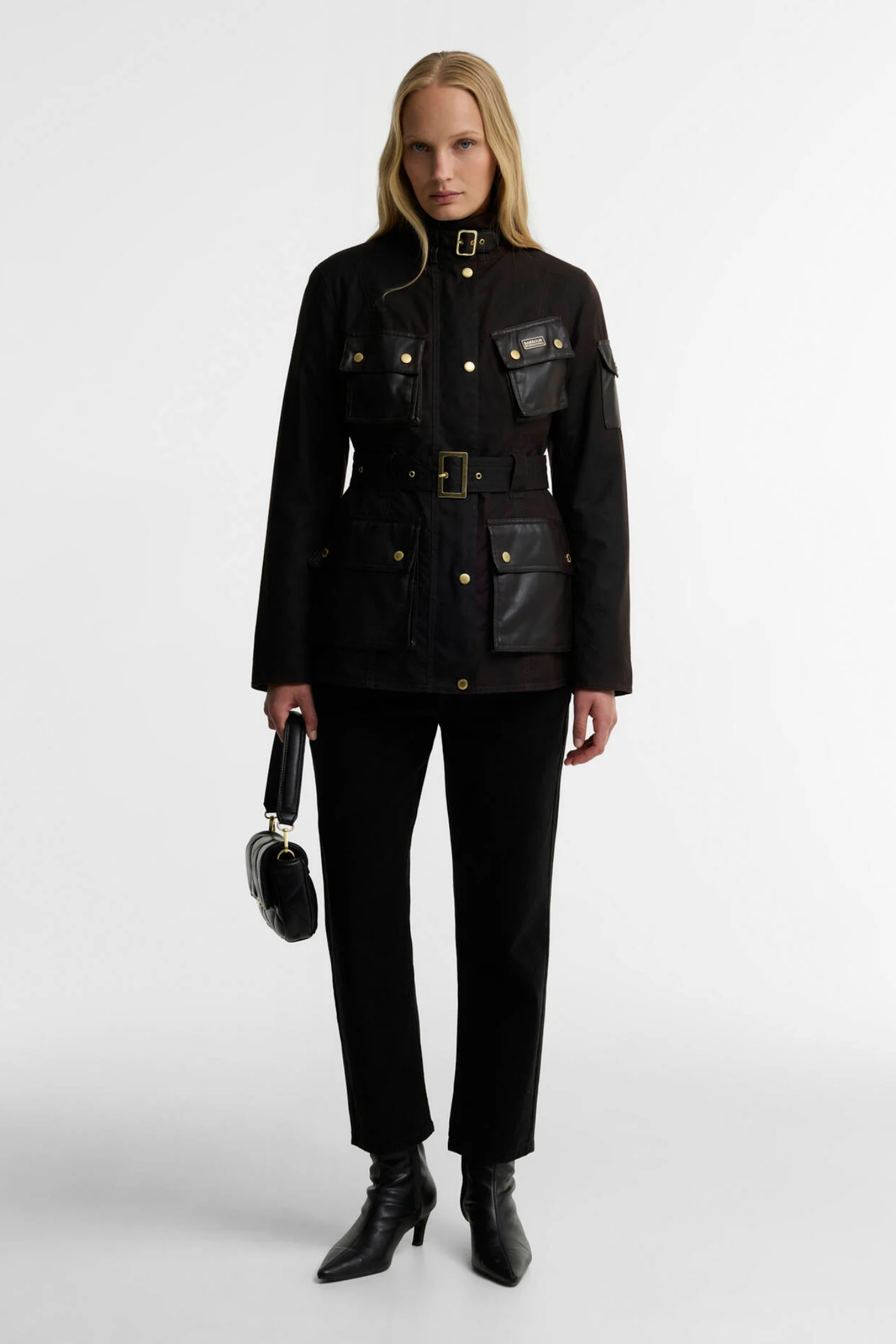 Barbour International International Heritage Wax Jacket Rustic/Truffle Northumberland Check LWX1556
