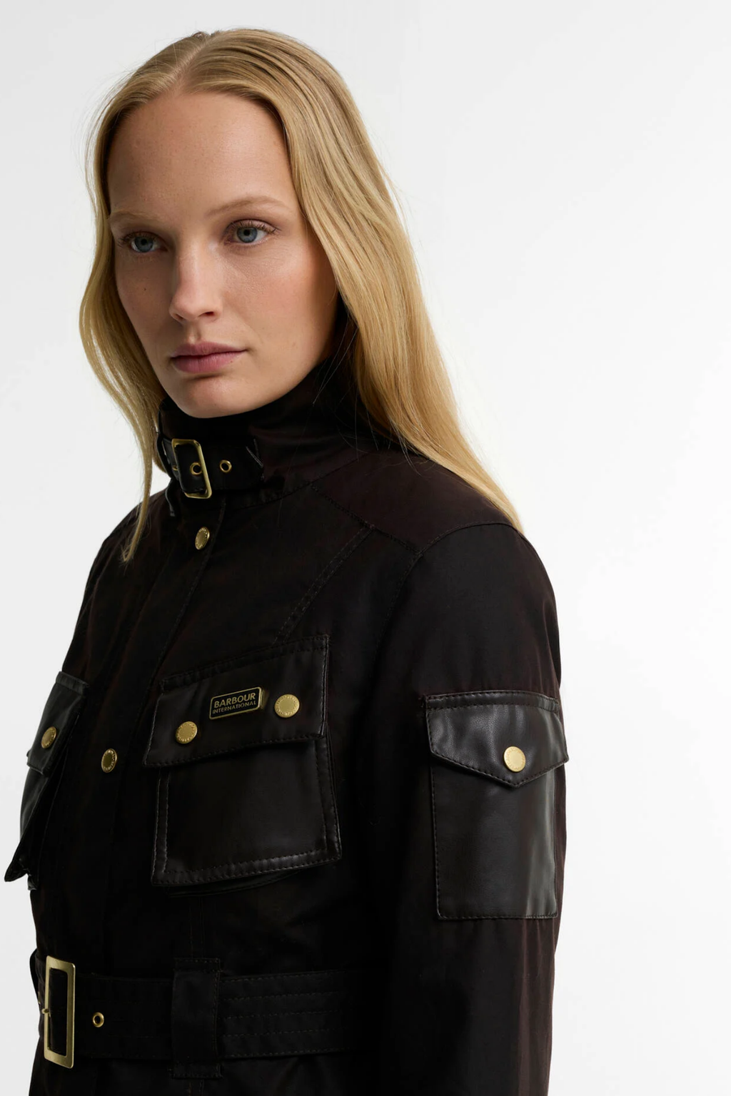 Barbour International International Heritage Wax Jacket Rustic/Truffle Northumberland Check LWX1556