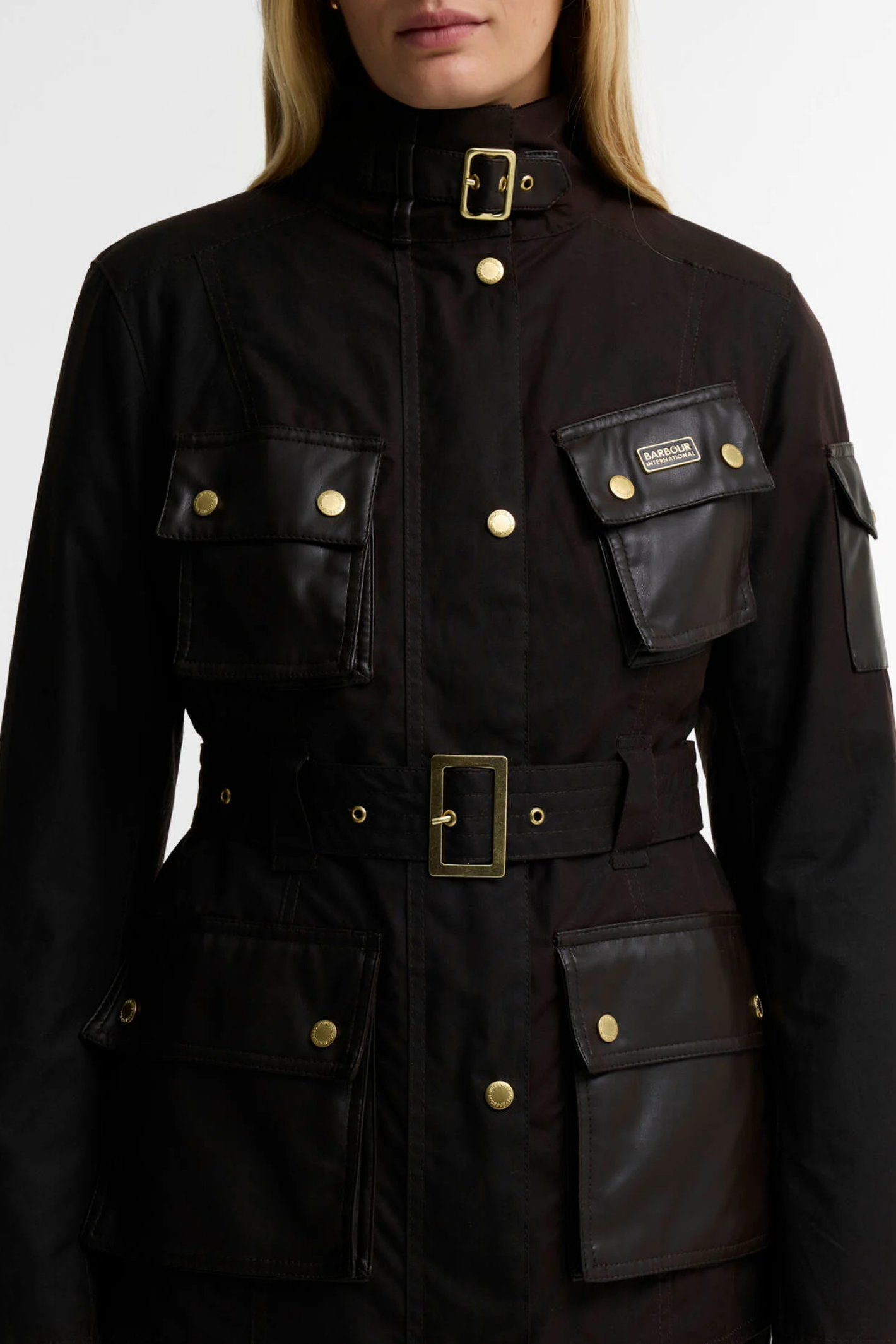 Barbour International International Heritage Wax Jacket Rustic/Truffle Northumberland Check LWX1556
