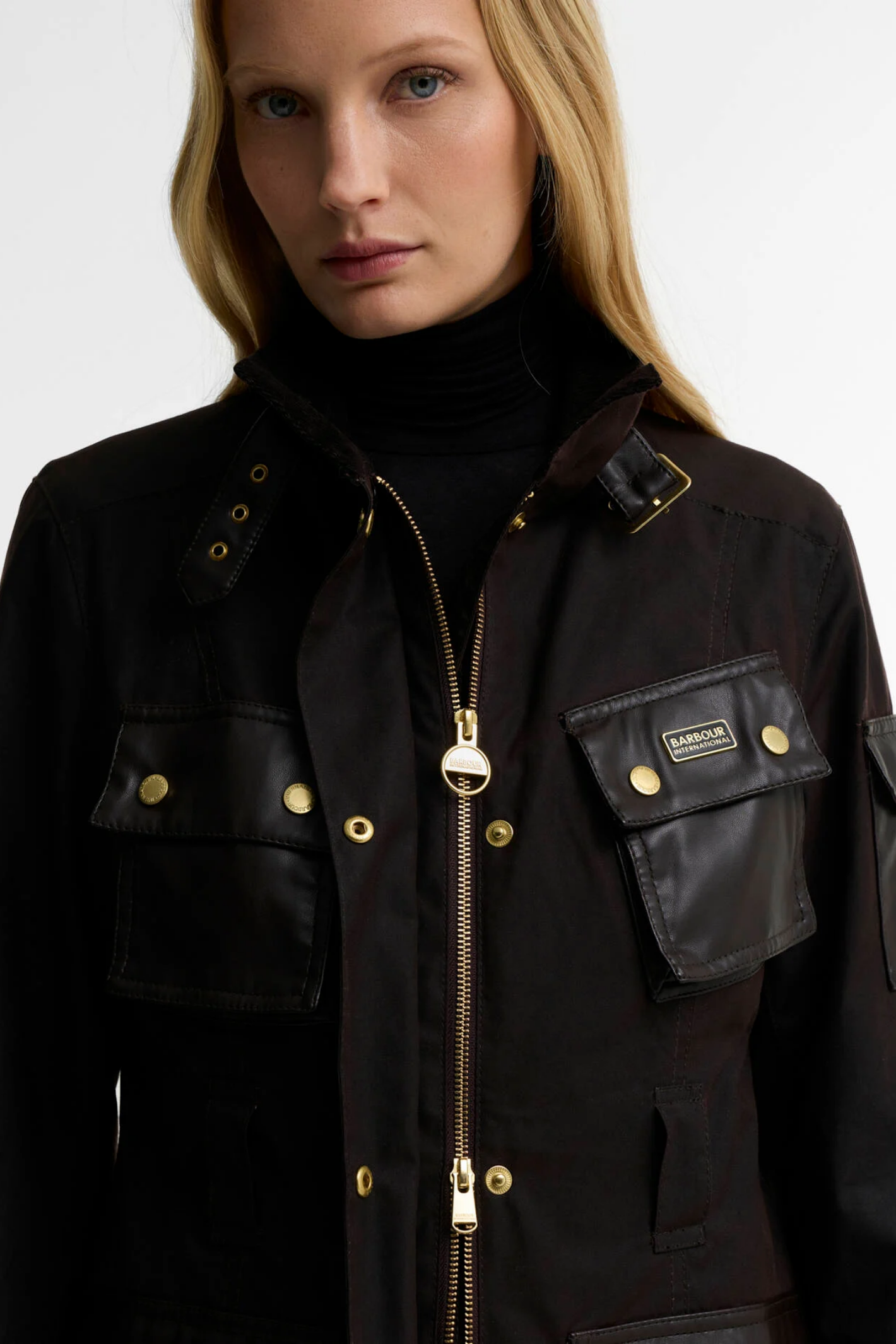 Barbour International International Heritage Wax Jacket Rustic/Truffle Northumberland Check LWX1556