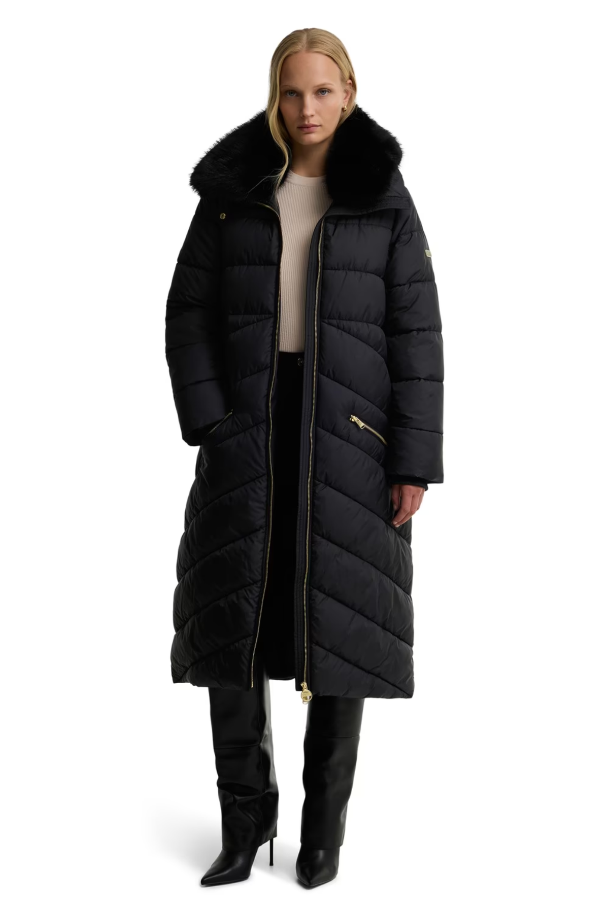 Barbour International Longline Cyrus Puffer Jacket LQU1916 Black