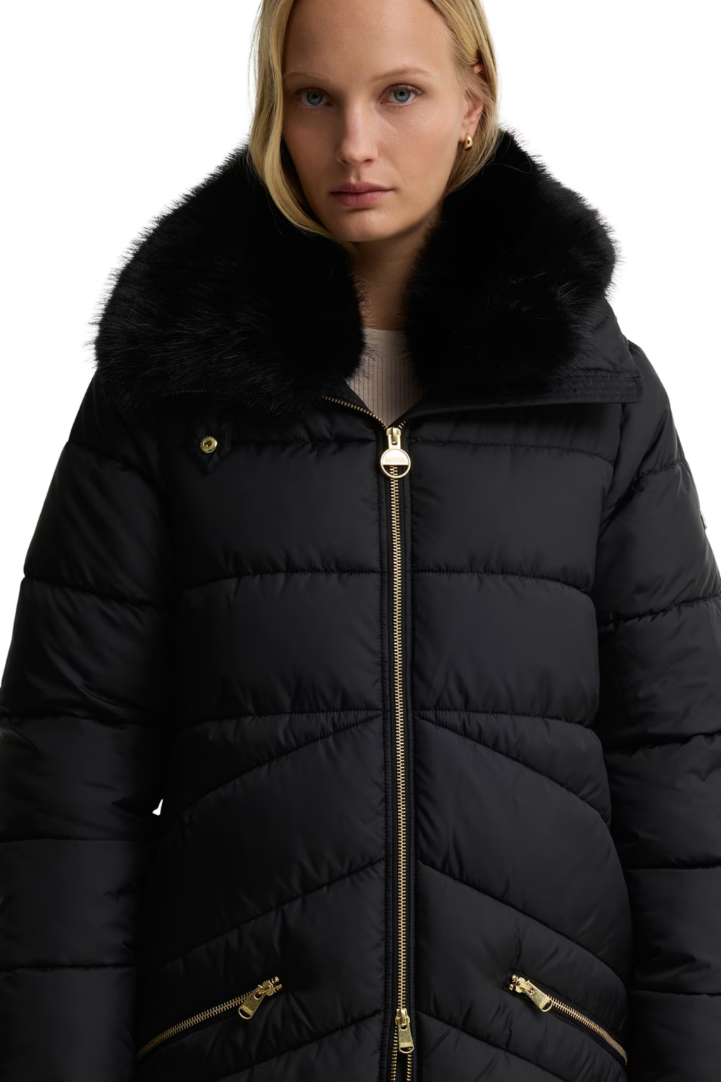 Barbour International Longline Cyrus Puffer Jacket LQU1916 Black