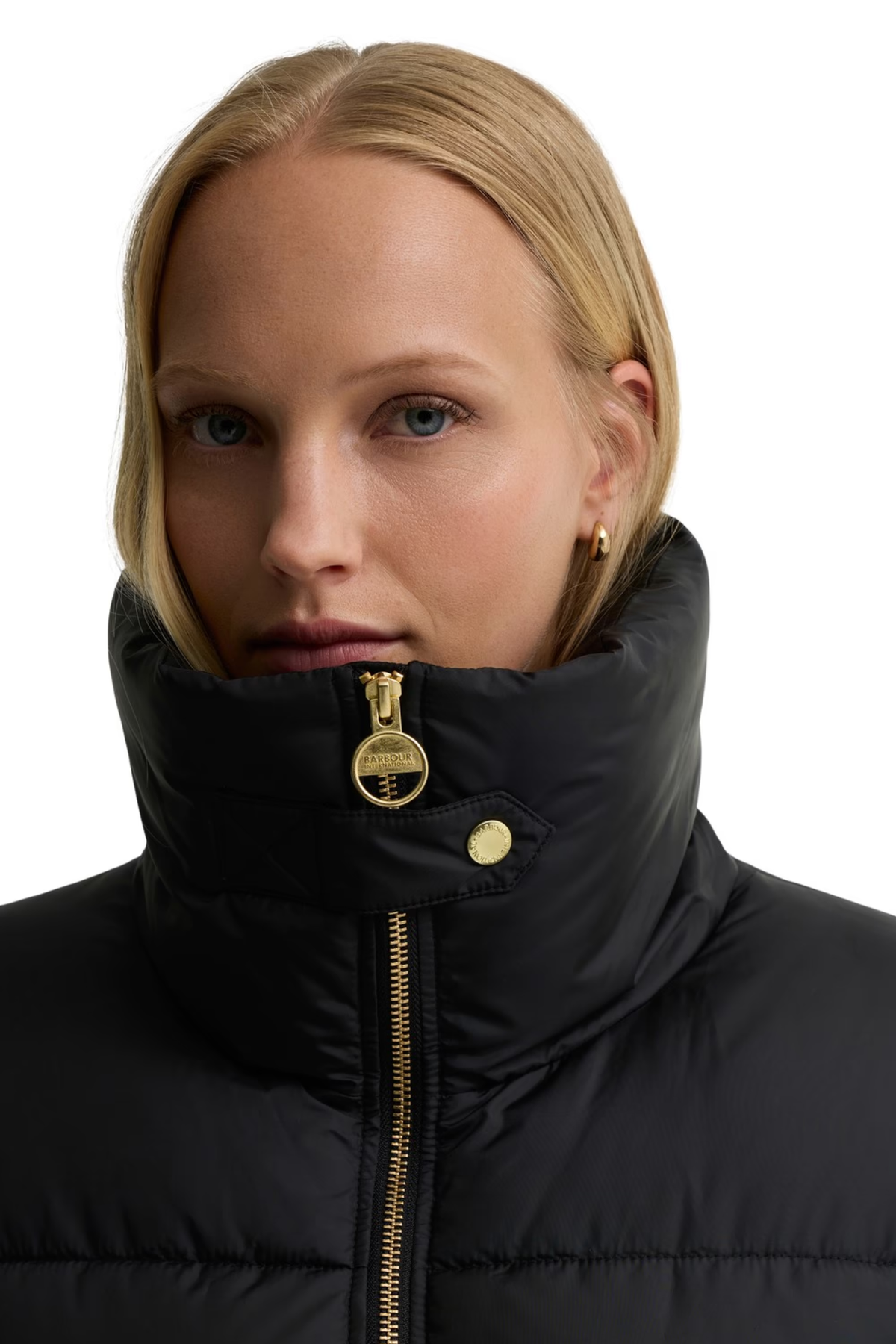 Barbour International Longline Cyrus Puffer Jacket LQU1916 Black