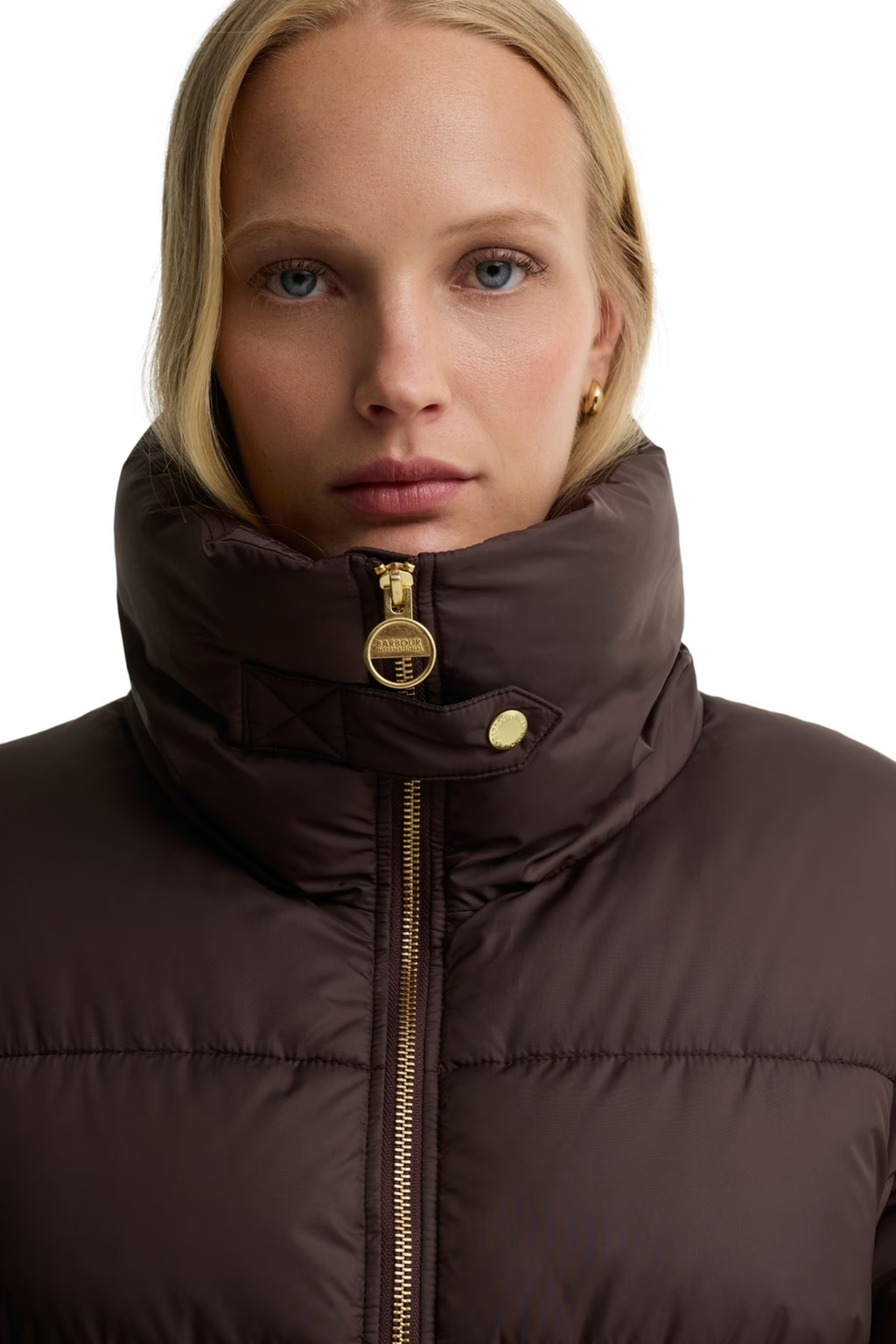 Barbour International Longline Cyrus Puffer Jacket LQU1916 Truffle