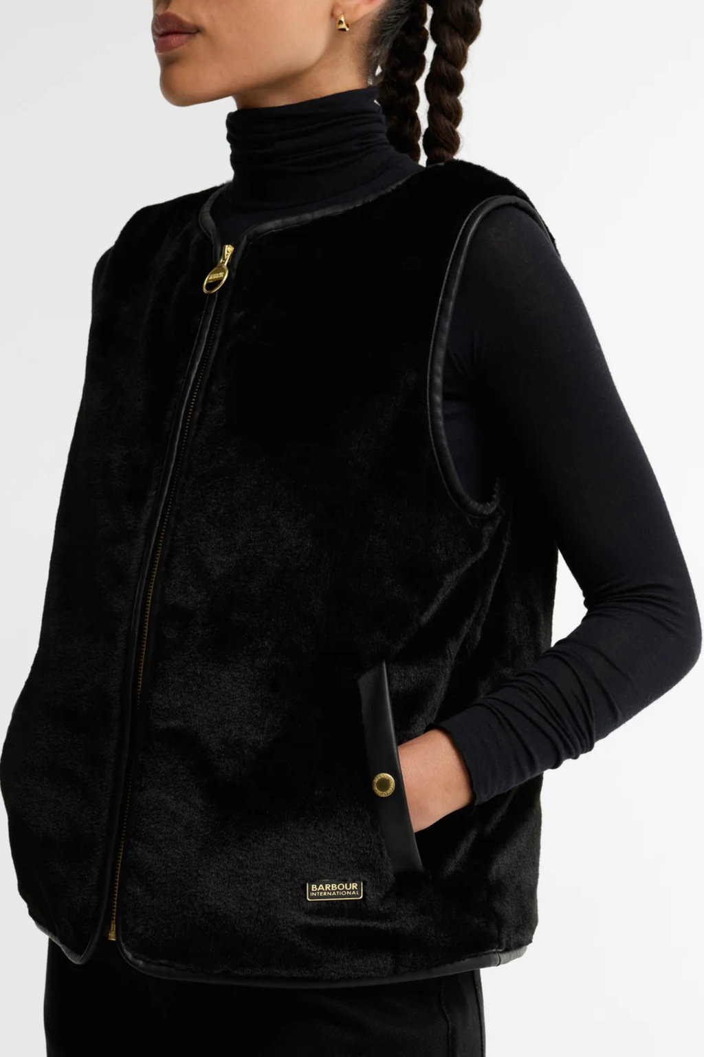 Barbour International Oulton Faux Fur Liner Black LLI0028
