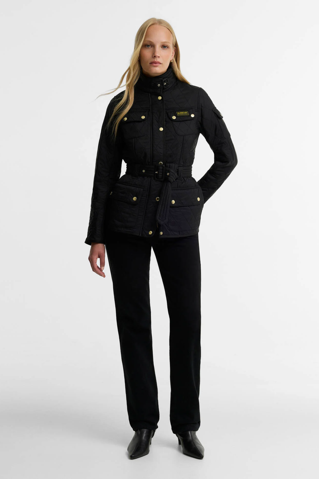 Barbour International Polarquilt Quilted Jacket Black/Black LQU0030