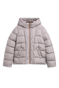 Barbour International Printed Brantley Puffer Jacket Truffle Northumberland Check LQU1913
