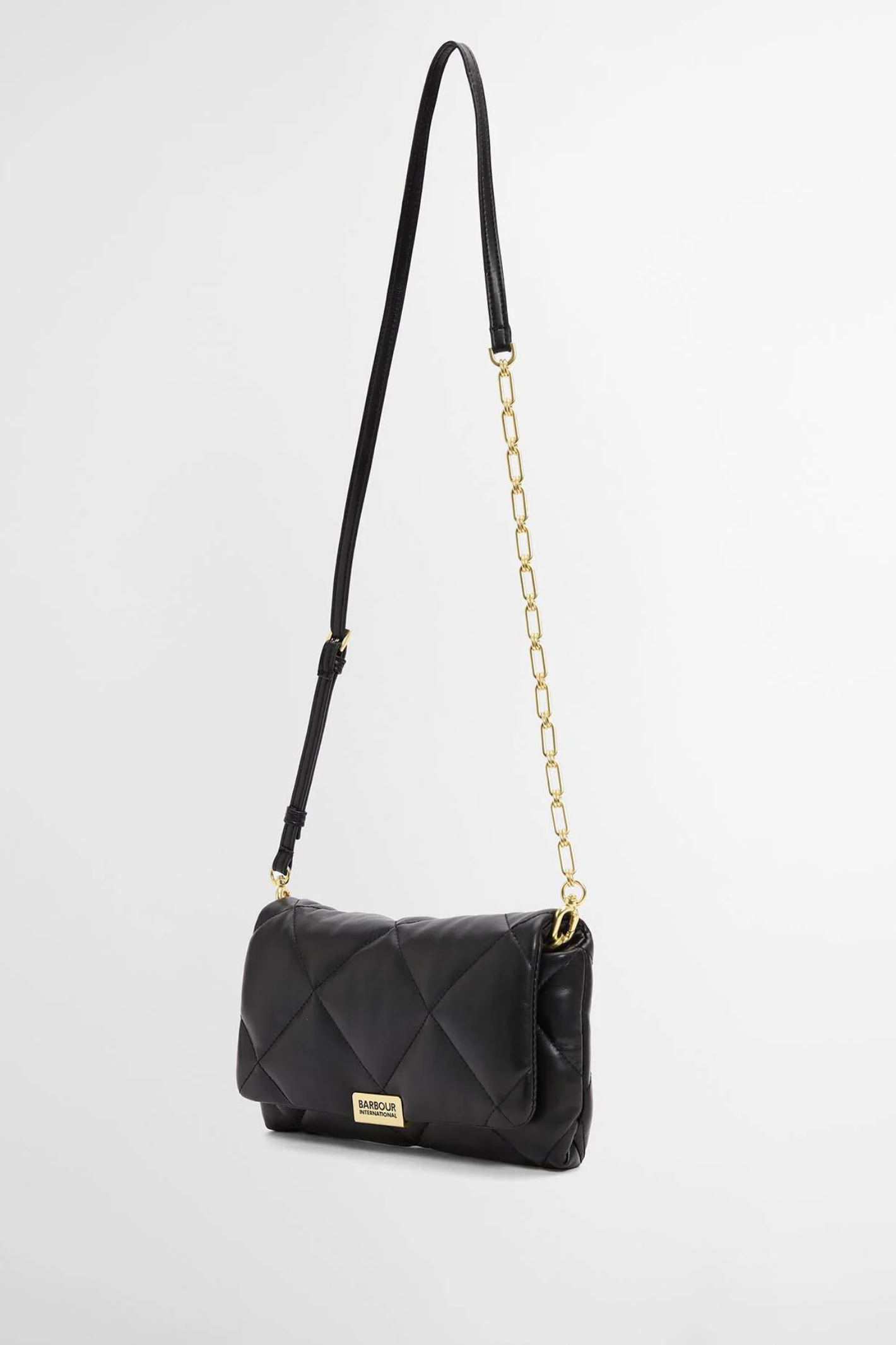Barbour International Soft Quilt Crossbody Black Bag LBA0580