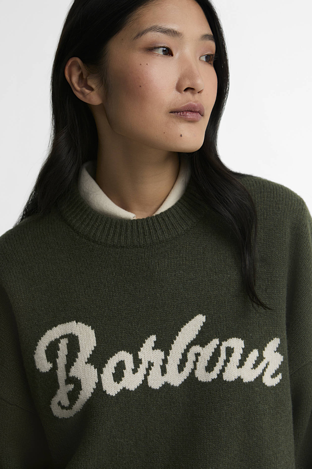Barbour Ivybridge Knitted Jumper Olive LKN1792