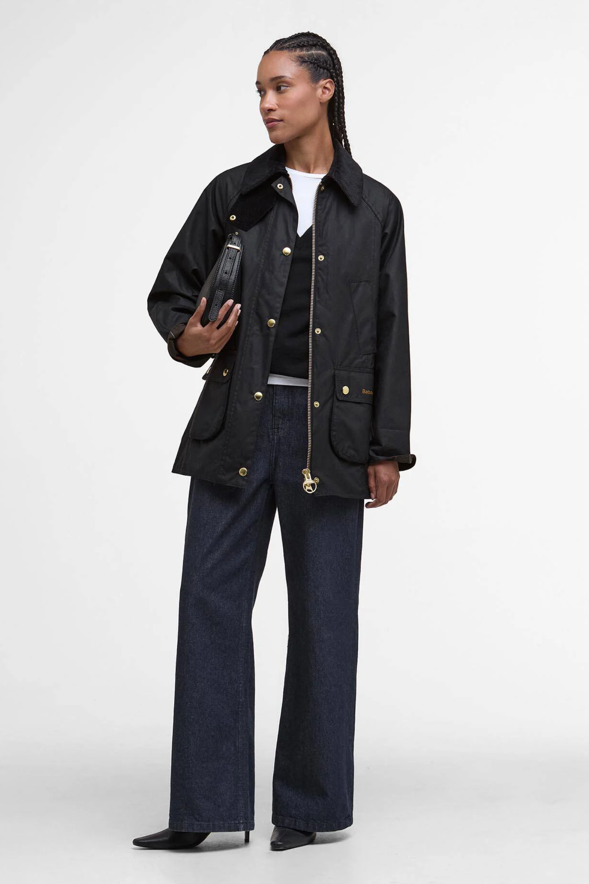 Barbour Modern Beadnell Wax Jacket Black/Classic LWX1402