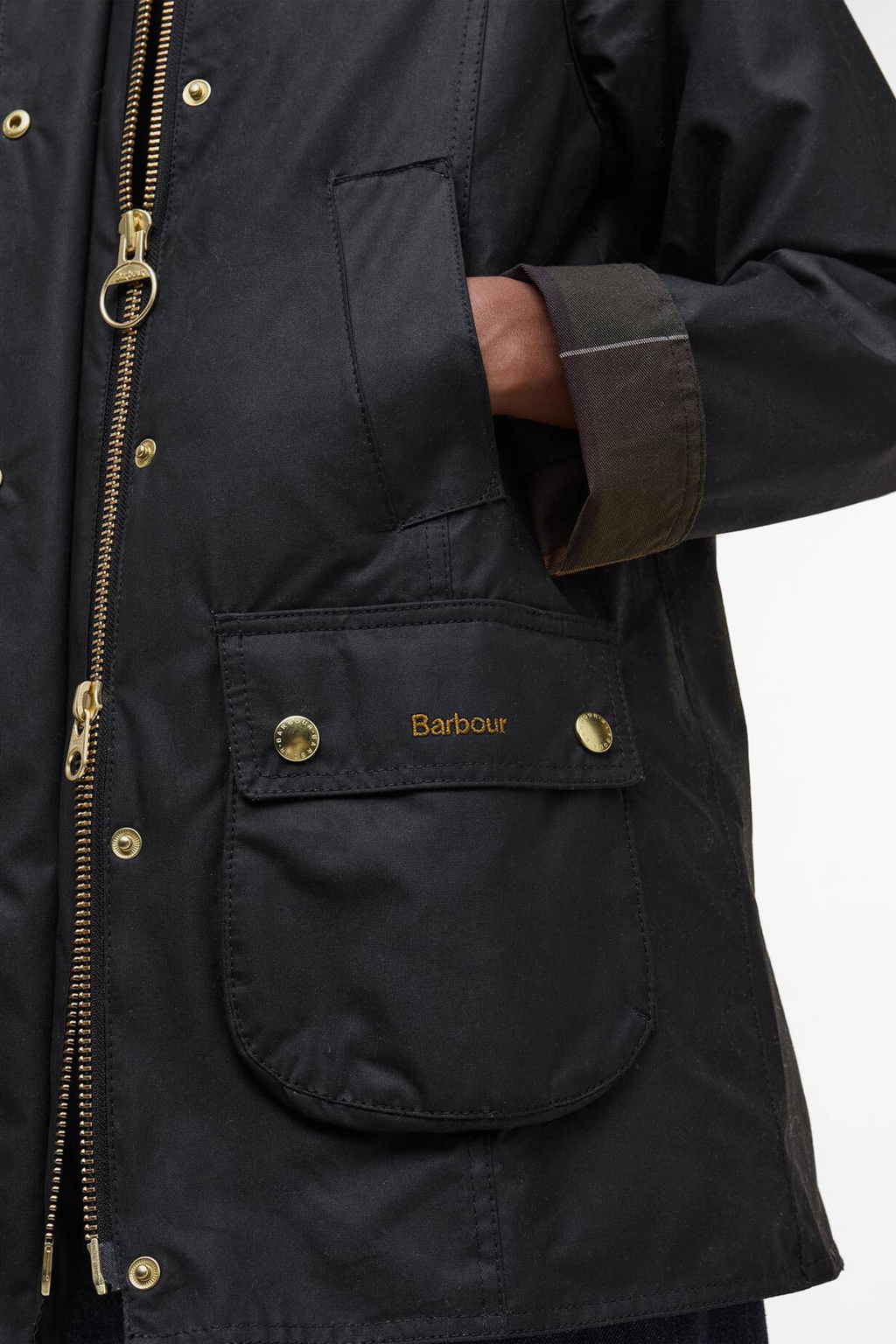 Barbour Modern Beadnell Wax Jacket Black/Classic LWX1402
