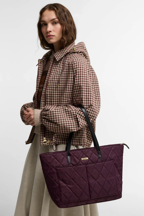Barbour Quilted Tote Bag Fig LBA0395 by Barbour Shop Barbour at Dotique