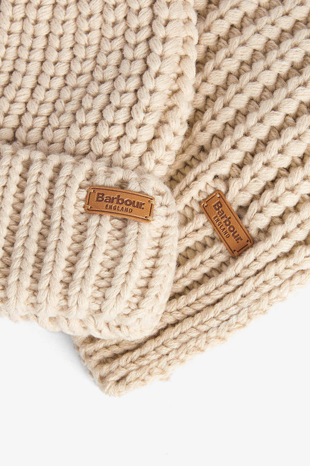 Barbour Saltburn Beanie & Scarf Gift Set Pearl LGS0023