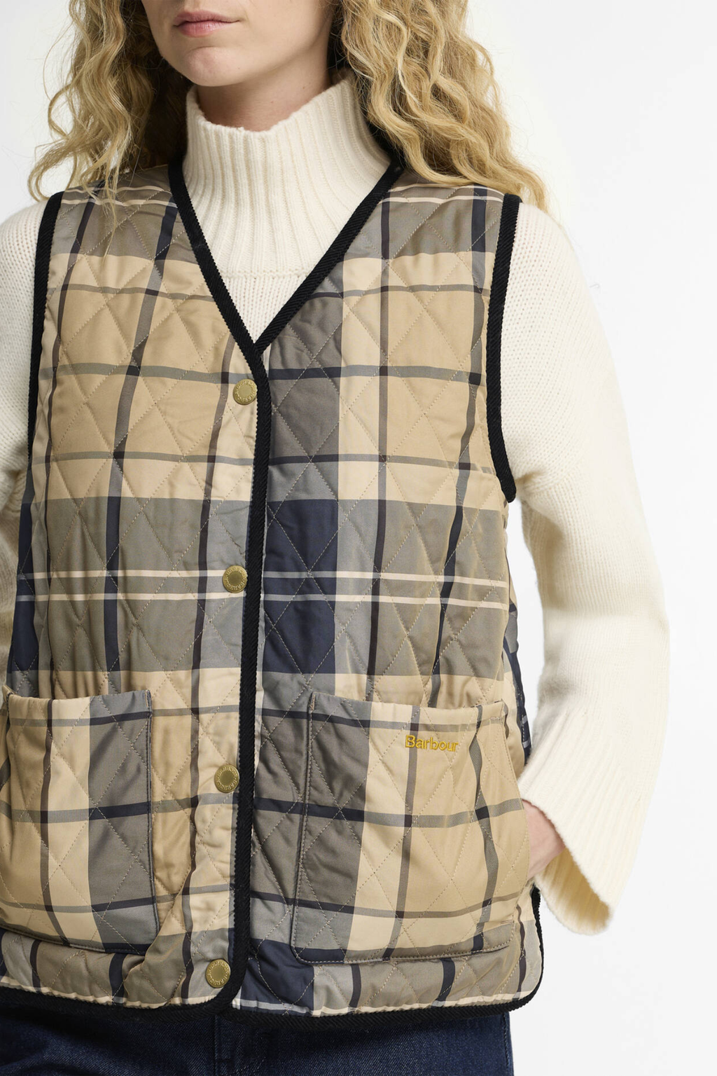 Barbour Tartan Reimagined Icons Reversible Tartan Quilted Liner Dark Navy/Birchwood LLI0031