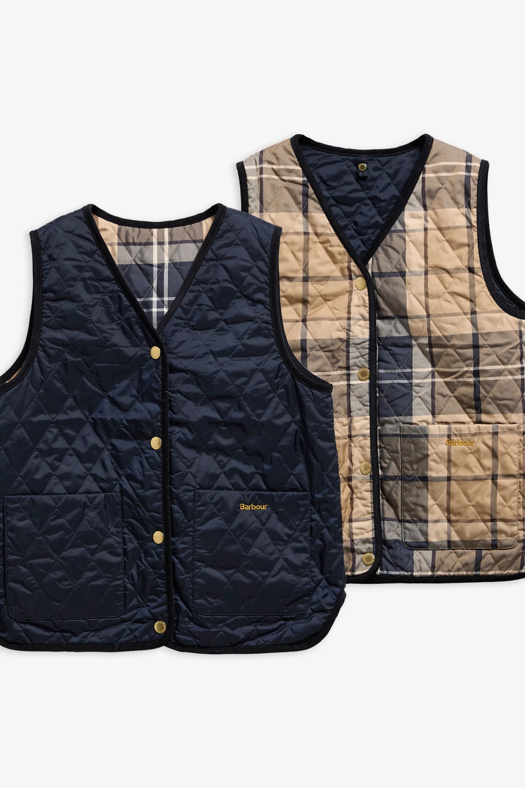 Barbour Tartan Reimagined Icons Reversible Tartan Quilted Liner Dark Navy/Birchwood LLI0031