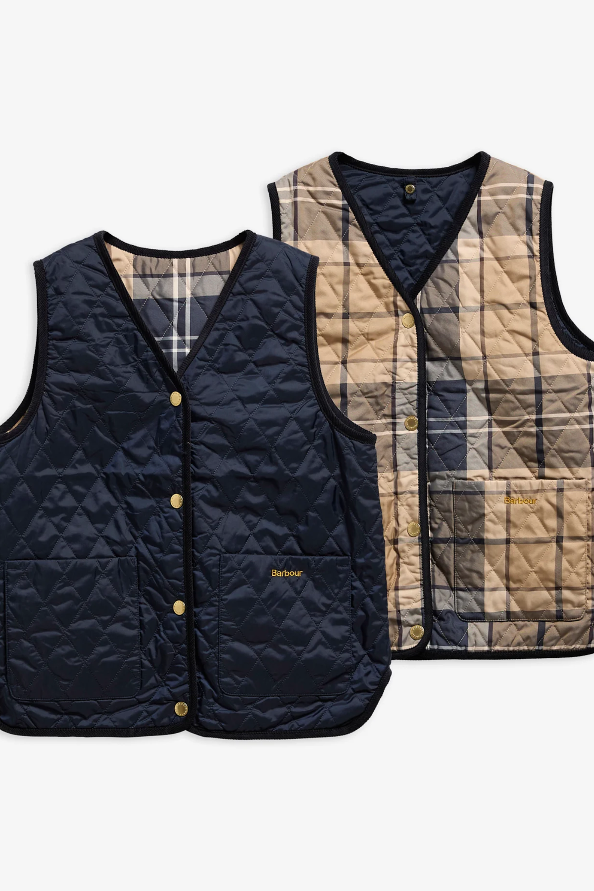 Barbour Tartan Reimagined Icons Reversible Tartan Quilted Liner Dark Navy/Birchwood LLI0031