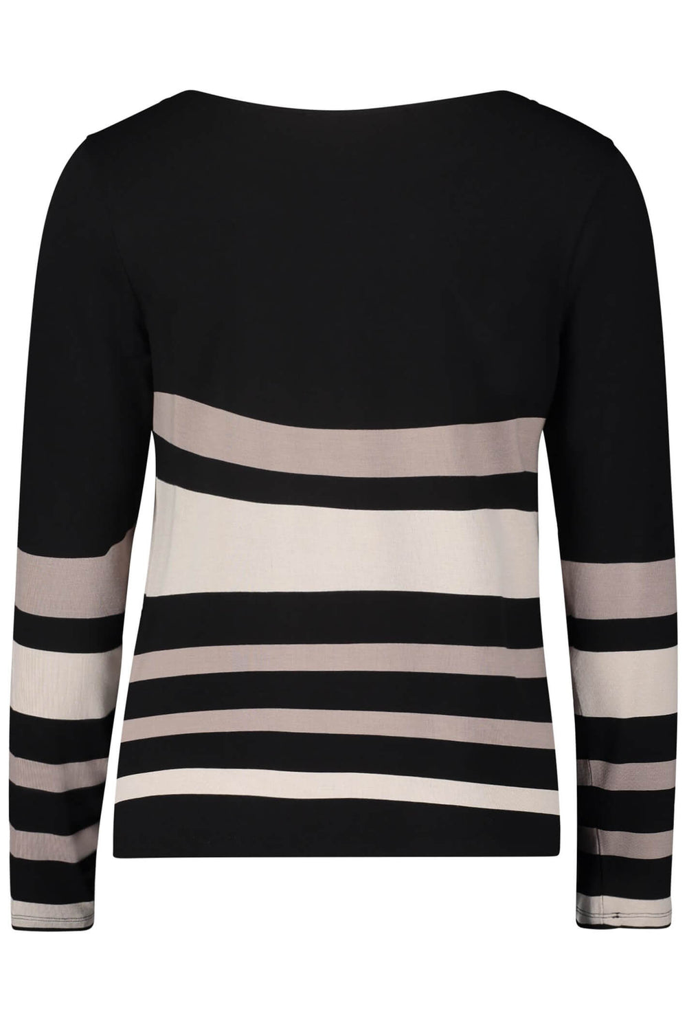 Betty Barclay 2894 2312 9875 Black Beige Striped Long Sleeve Top - Dotique Chesterfield