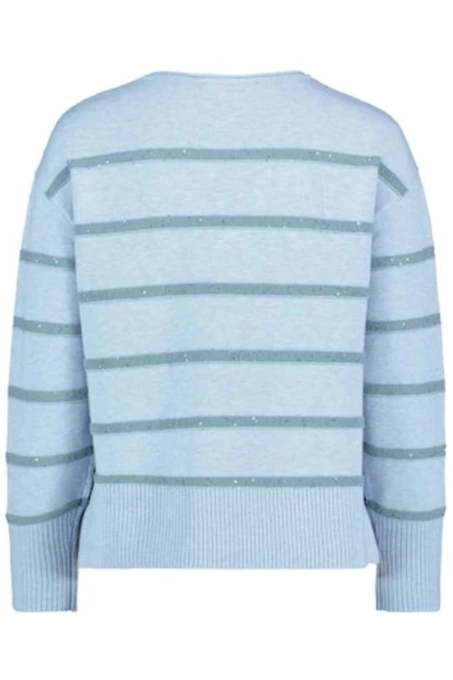 Betty Barclay 5494/2033 Knitted Jumper with Sequin Detailing Blue back view Shop Betty Barclay at Dotique