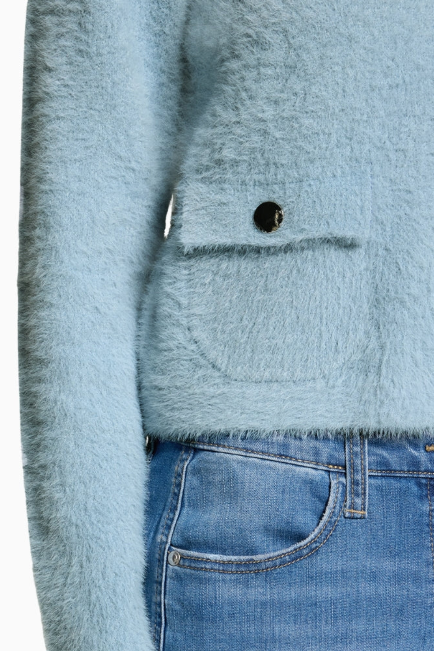 Betty Barclay 5496/2034 Knitted Jacket with Front Pockets Sky Blue