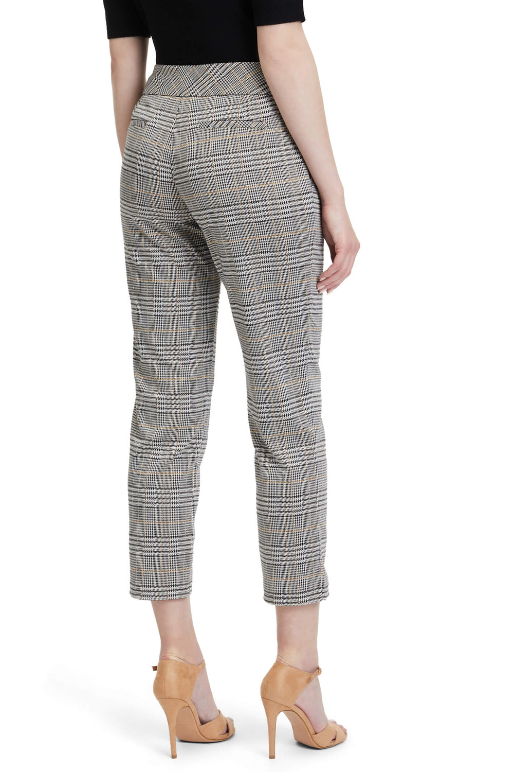 Betty Barclay 6811 2145 9875 Black Beige Checked Ankle Grazer Trousers - Dotique Chesterfield