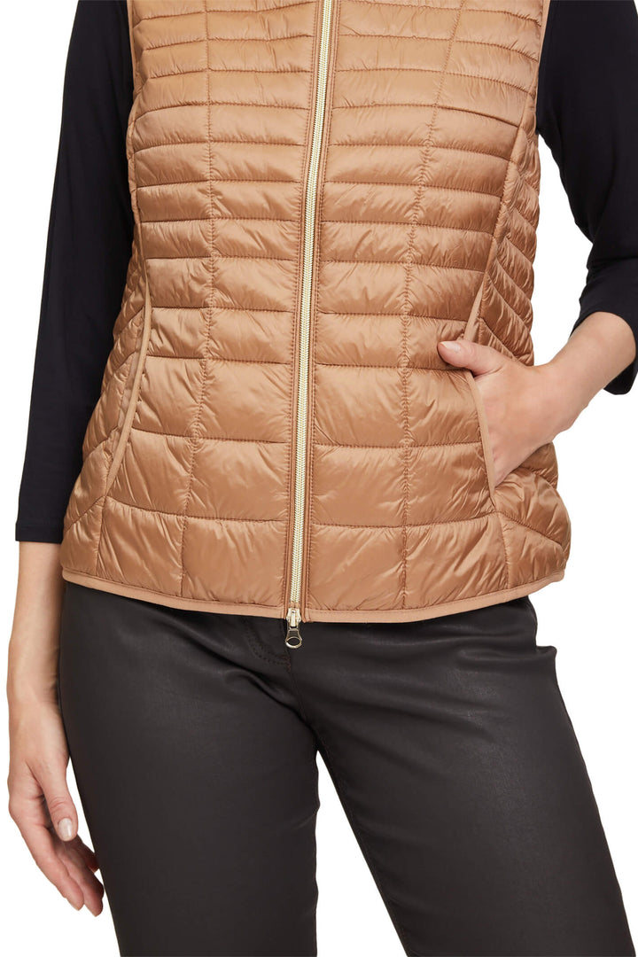 Betty Barclay 7195 1902 7030 Golden Camel Padded Gilet - Dotique Chesterfield