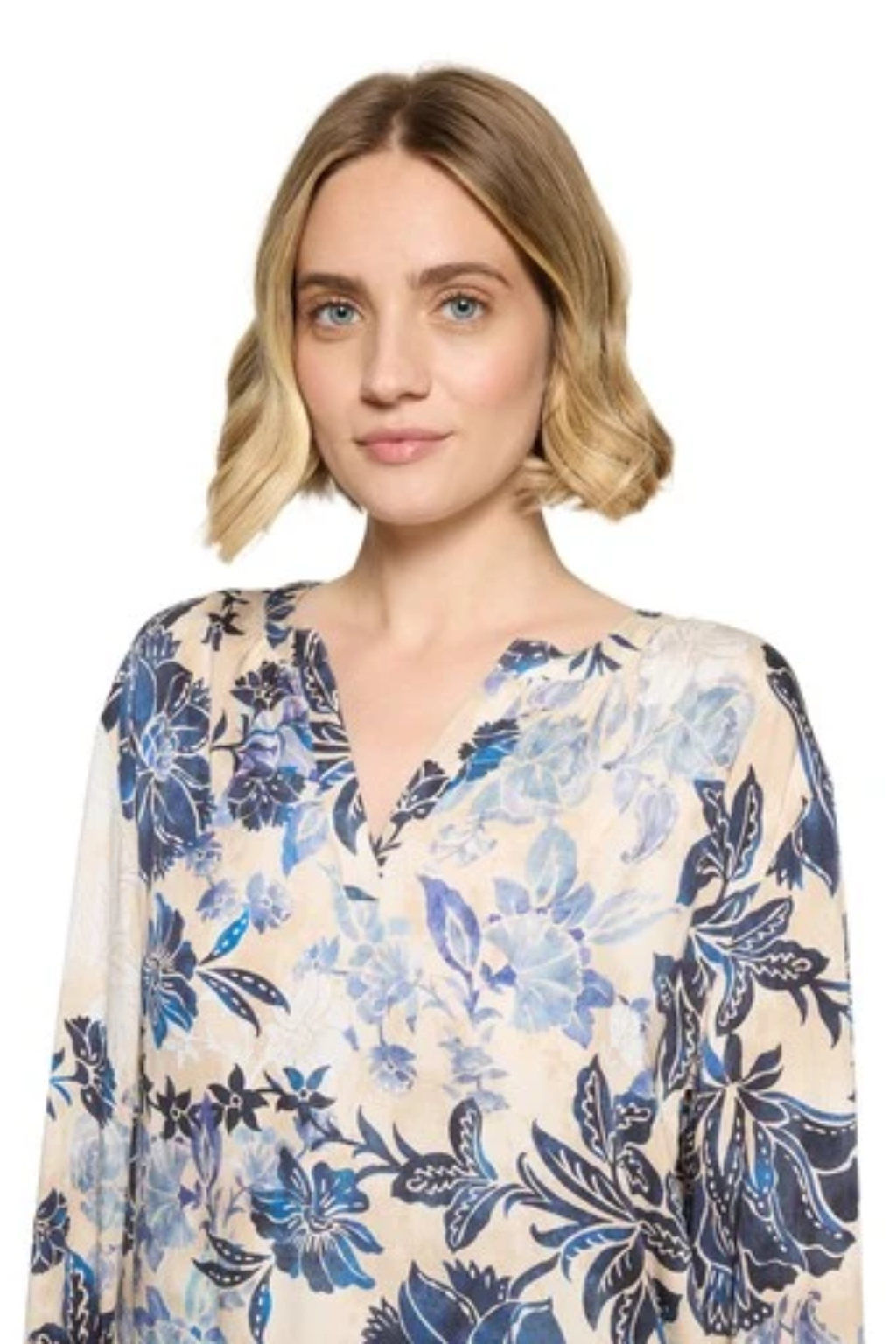 Betty Barclay 8117/1703 Floral Blouse Beige/Blue