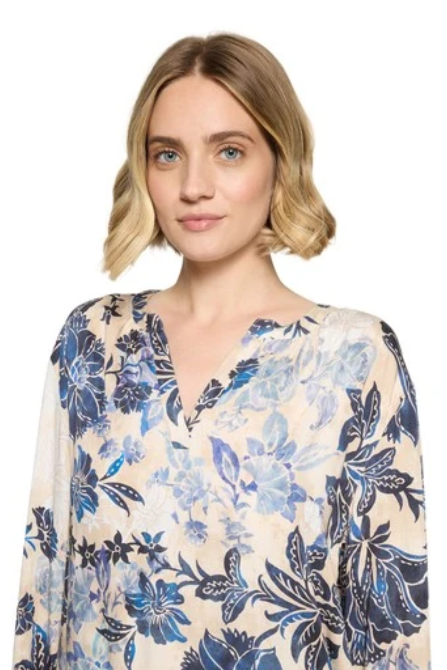 Betty Barclay 8117/1703 Floral Blouse Beige/Blue