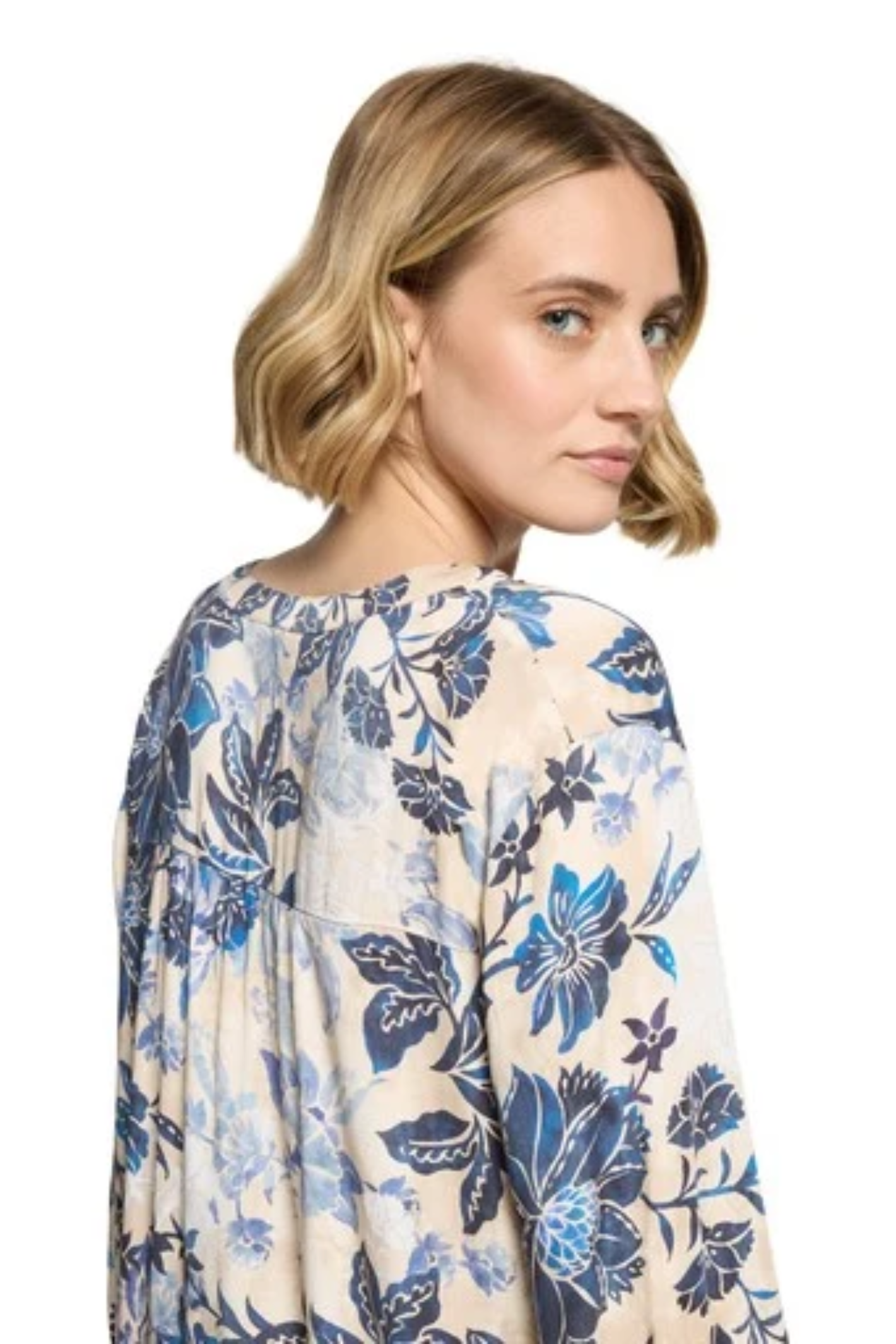 Betty Barclay 8117/1703 Floral Blouse Beige/Blue