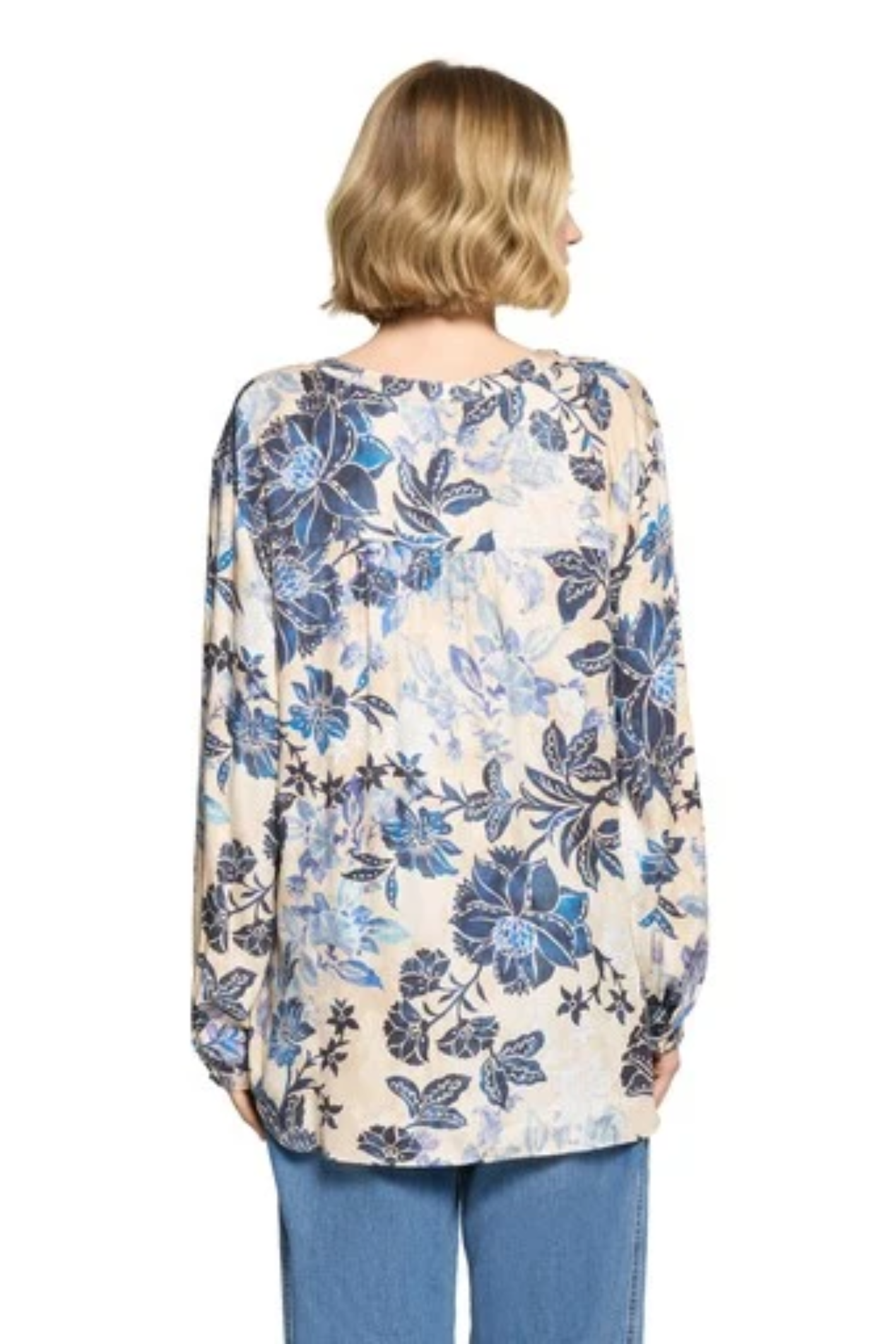 Betty Barclay 8117/1703 Floral Blouse Beige/Blue