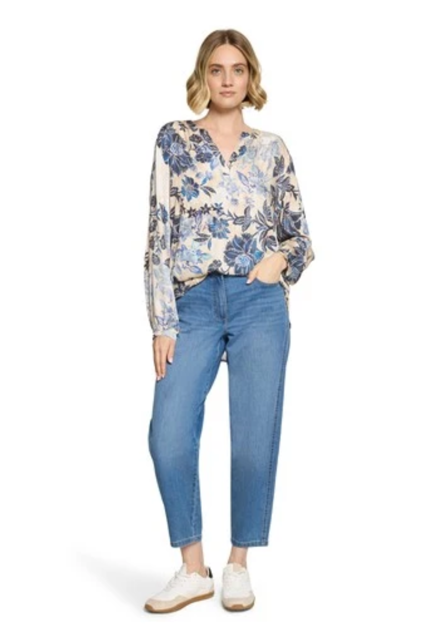 Betty Barclay 8117/1703 Floral Blouse Beige/Blue