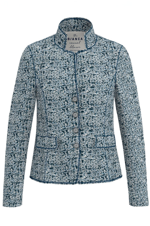 Bianca 44102 Blue Mix Joalina Blazer Jacket - Dotique