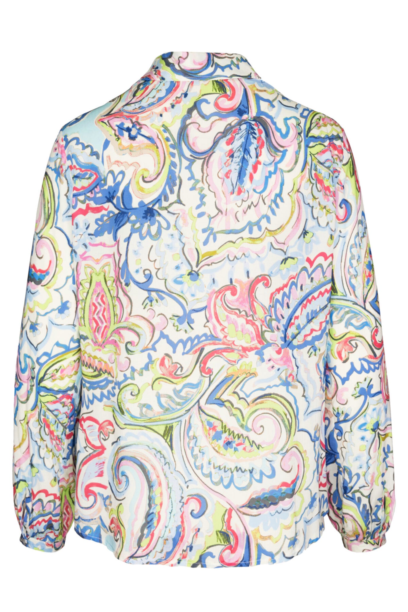 Back view of Bianca 75002 Adina Printed Shirt Blouse Blue Mix by bianca, shop bianca at Dotique