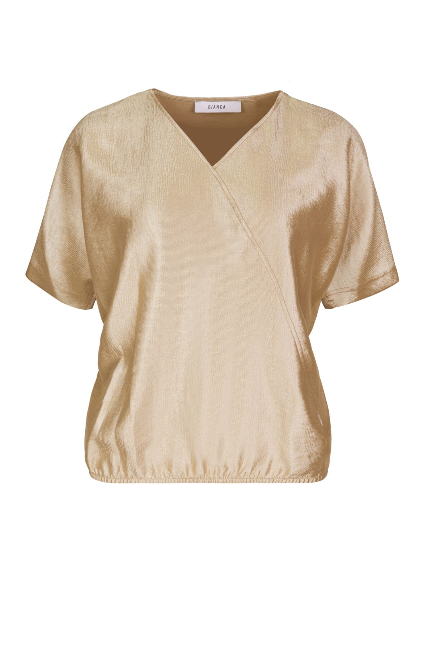 Bianca 75022 Witta Wrap-Style Blouse Cacao by Bianca, shop the vendor at Dotique for elegant fashion choices.
