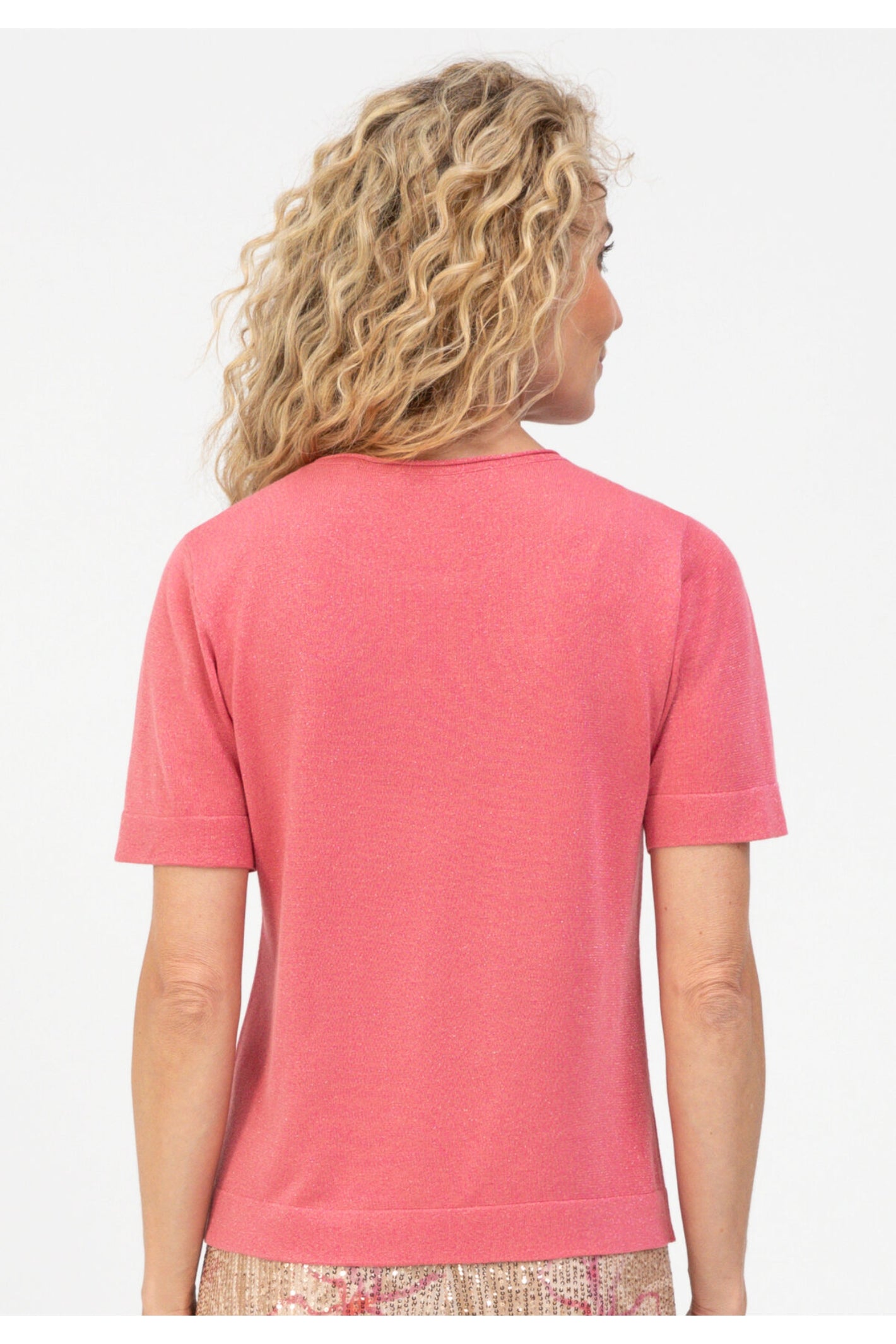 Back view of Bianca 78029 Rabea Fine Knit Top Dark Tulip by bianca, shop bianca collection at Dotique